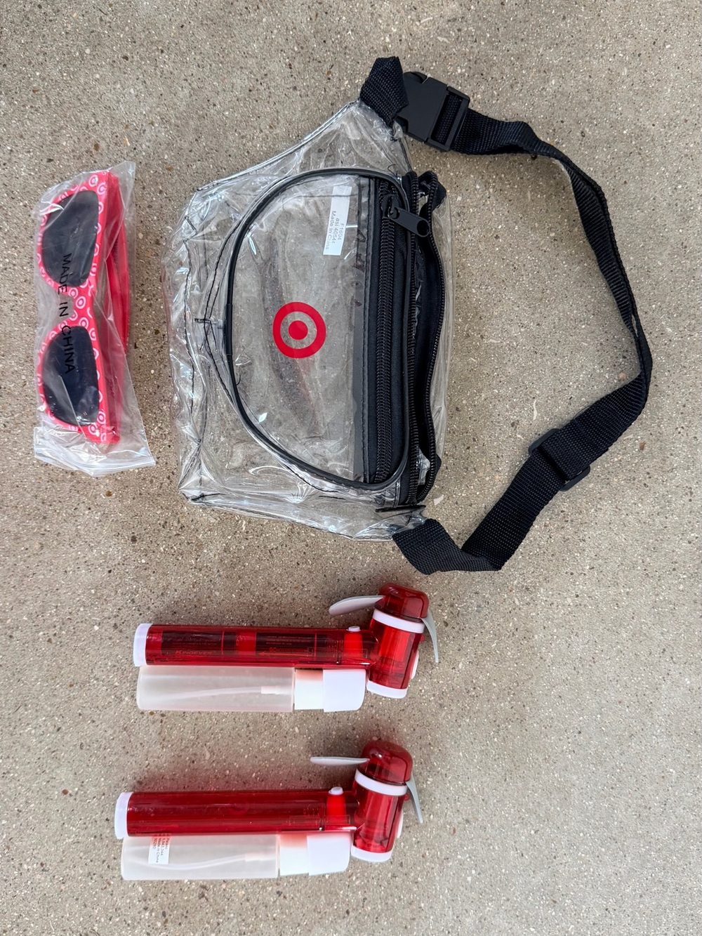 Target Clear Waist Bag with Black Trim and Red Logo
